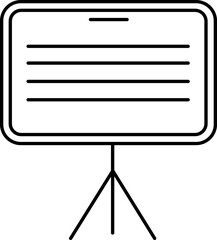 Sticker - Blank Board With Tripod Black Outline Icon.