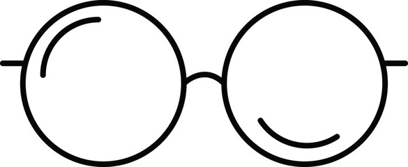 Sticker - Black Stroke Illustration Of Glasses Icon.