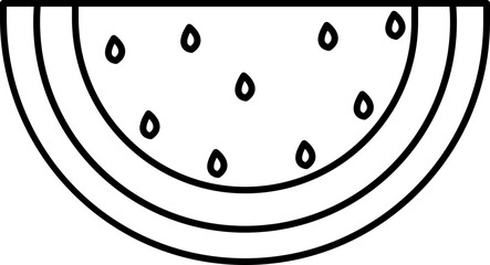 Sticker - Isolated Half Piece Watermelon Icon In Line Art.