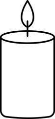 Canvas Print - Isolated Burning Candle Icon In Line Art.