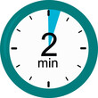 Clock. 2 minutes. vector graphics
