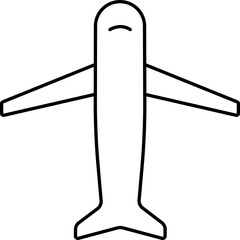 Canvas Print - Black Outline Illustration Of Airplane Icon.