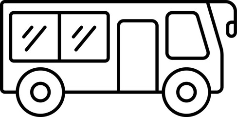 Sticker - Isolated Bus Icon In Thin Line Art.