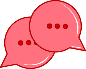 Canvas Print - Two Message Bubble Flat Icon In Red Color.