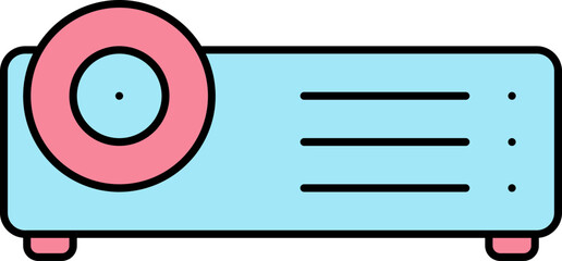 Poster - Flat Projector Icon In Pink And Blue Color.