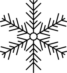 Poster - Black Line Art Snowflake Icon On White Background.