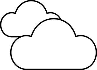 Poster - Cloudy Sky Icon In Thin Line Art.