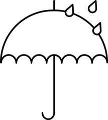 Poster - Open Umbrella With Rain Season Icon In Linear Style.