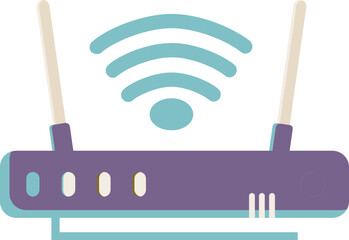 Wall Mural - Purple And Blue Router Icon In Flat Style.