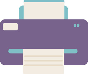 Sticker - Flat Style Printer Purple And Blue Icon.