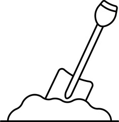 Poster - Pile With Cleaning Shovel Icon In Thin Line Art.