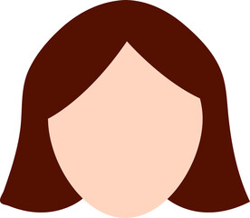 Sticker - Faceless Smart Girl With Short Hair Icon In Flat Syle.