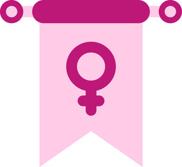 Wall Mural - Female Symbol Pennant Flag Pink Icon.