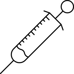 Sticker - Isolated Syringe Icon In Black Outline.