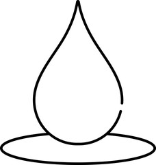 Sticker - Illustration Of Water Drop Icon In B&w Color.