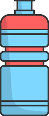 Poster - Isolated Blue And Red Water Bottle Icon Flat Style.