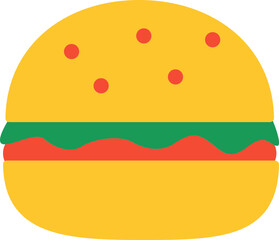 Canvas Print - Isolated Colorful Burger Icon In Flat Style.