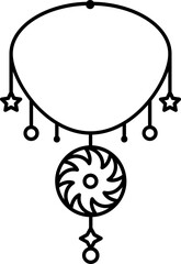 Poster - Saw Pendant Icon In Black Outline.