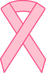 Canvas Print - Awareness Ribbon Icon Or Symbol In Pink Color.