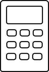 Sticker - Black Thin Line Art Of Calculator Icon.