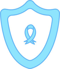 Poster - Awareness Ribbon With Shield Icon In Blue Color.