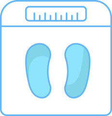 Sticker - Weighing Machine Icon In Blue And White Color.