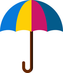 Poster - Open Colorful Umbrella Icon In Flat Style.