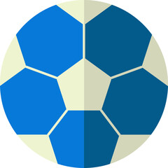 Sticker - Blue And Cosmic Latte Soccer Ball Icon In Flat Style.