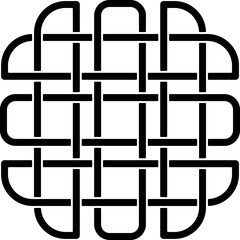 Sticker - Black Outline Illustration Of Square Celtic Icon.