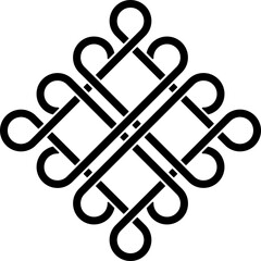 Wall Mural - Stroke Style Square Celtic Knot Icon.