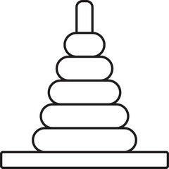 Sticker - Illustration Of Ring Stacker Icon In Line Art.