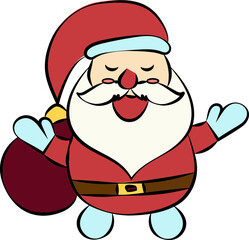 Poster - Hand Drawn Santa Claus Cartoon Character Icon In Flat Style.