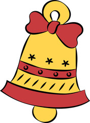 Poster - Illustration Of Jingle Bell Icon In Red And Yellow Color.