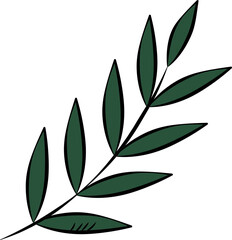 Sticker - Illustration Of Leaf Icon In Flat Style.