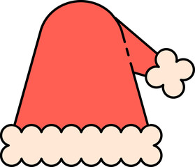 Sticker - Isolated Santa Hat Icon In Flat Style.