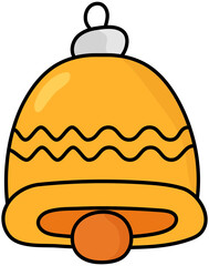 Sticker - Illustration Of Jingle Bell Icon In Yellow Color.