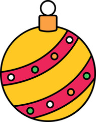 Poster - Colorful Dotted Strip Bauble Icon In Flat Style.