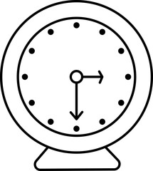 Sticker - Black Outline Alarm Clock Icon.