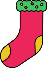 Canvas Print - Colorful Sock Icon In Flat Style.