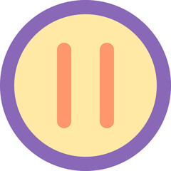 Sticker - Colorful Pause Button Icon In Flat Style.