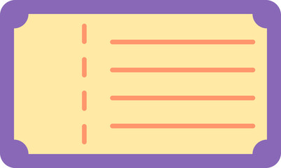 Poster - Ticket Icon In Purple And Yellow Color.