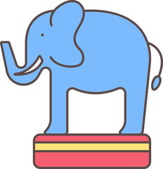 Poster - Colorful Elephant Circus Show Icon.