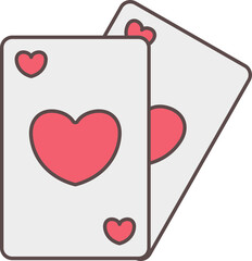 Canvas Print - Playing Cards Icon In Red And Gray Color.