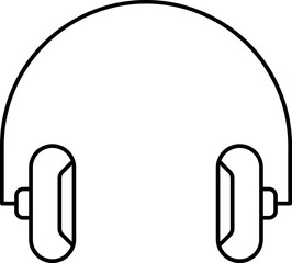 Sticker - Illustration Of Headphone Icon In Black Outline.