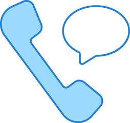 Sticker - Phone Chat Blue And White Icon.