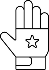 Sticker - Isolated Gloves Icon In Black Line Art.