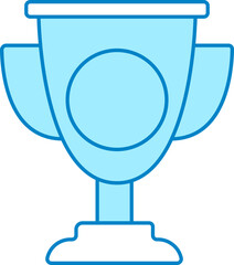 Canvas Print - Isolated Trophy Cup Icon In Blue And White Color Flat Style.