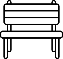 Poster - Isolated Bench Icon In Black Linear Art.