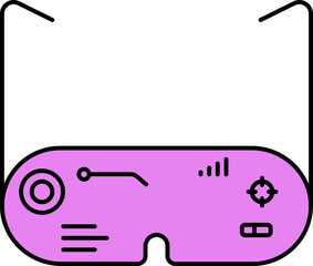 Poster - Flat Style VR Glasses Icon In Pink Color.