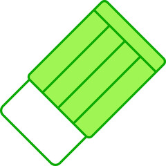 Canvas Print - Green And White Eraser Icon In Flat Style.